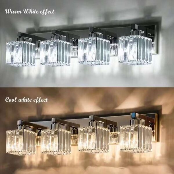 Orillia 27.5 in. 4-Light Chrome Bathroom Vanity Light with Crystal Shades