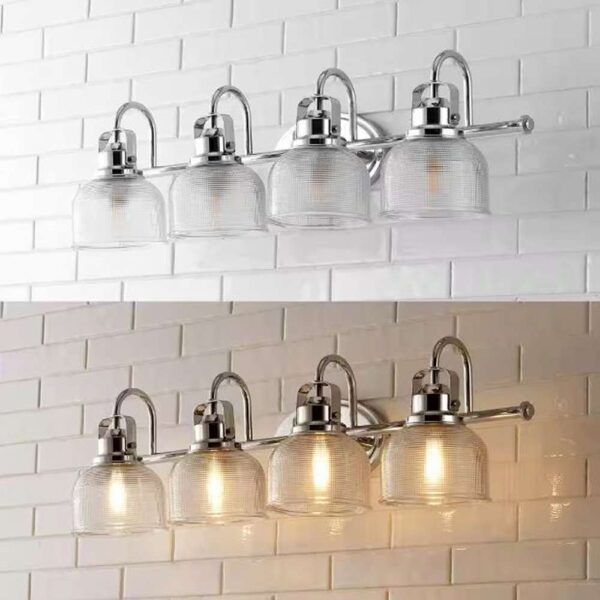 Virginia 30 in. 4-Light Metal/Glass LED Vanity Light, Chrome